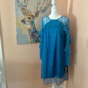 Nanette Lepore Dragonfly Teal Poetic Love Dress